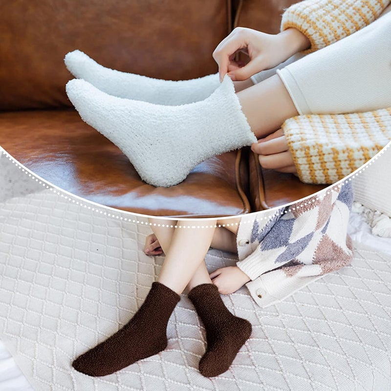 LINEMIN Womens Fuzzy Socks Cozy Fluffy Winter Warm Slipper Socks Microfiber Soft Home Sleeping Socks - Image 5